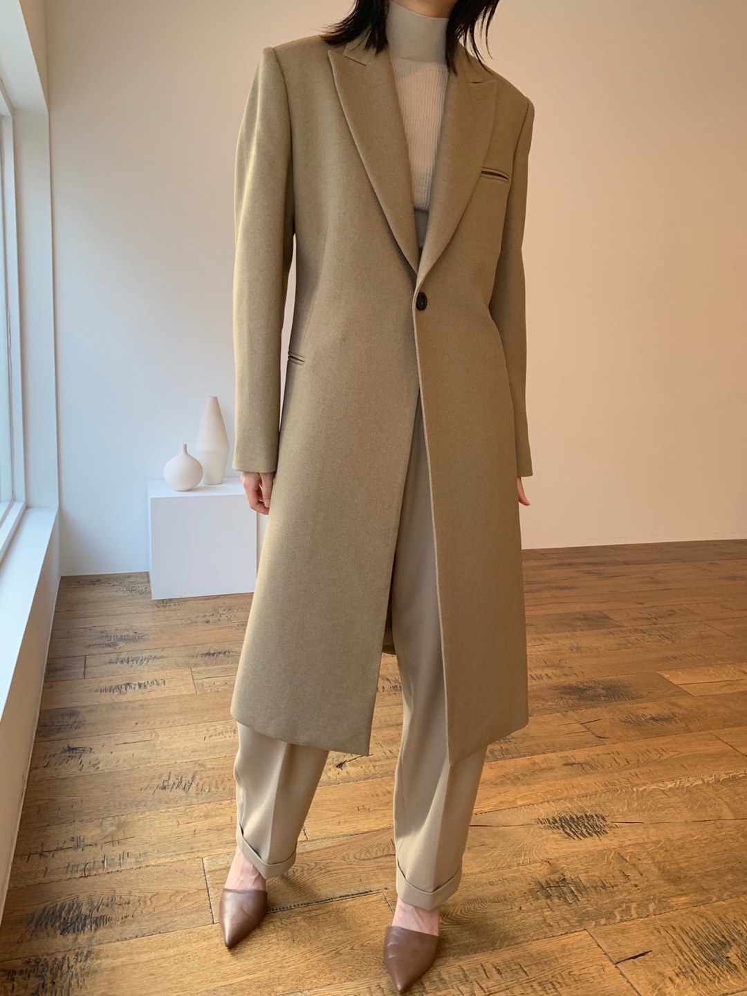 perfect long coat -beige