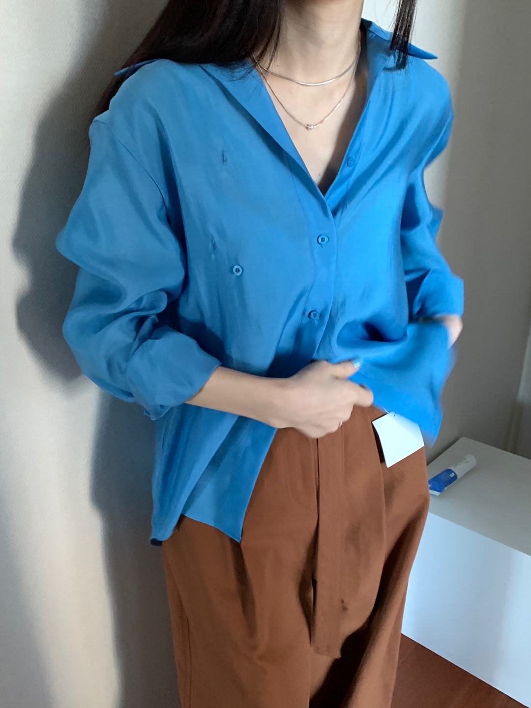 luxe 2way blouse-blue(25일pm10시까지)