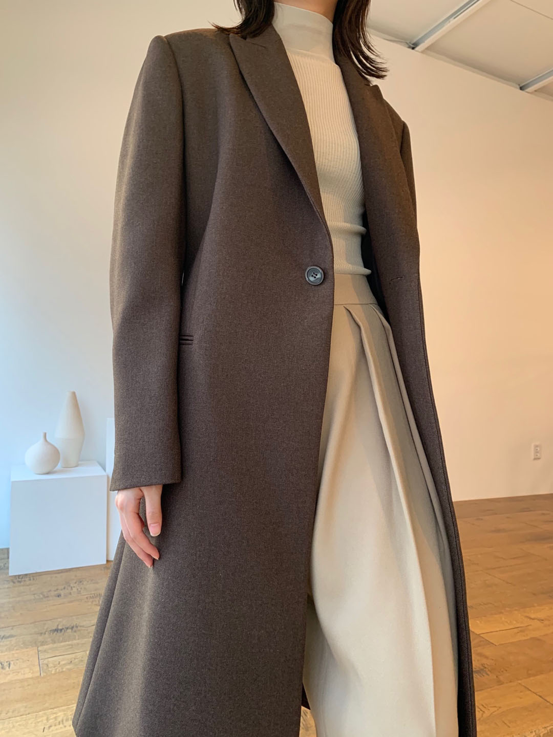 perfect long coat -brown