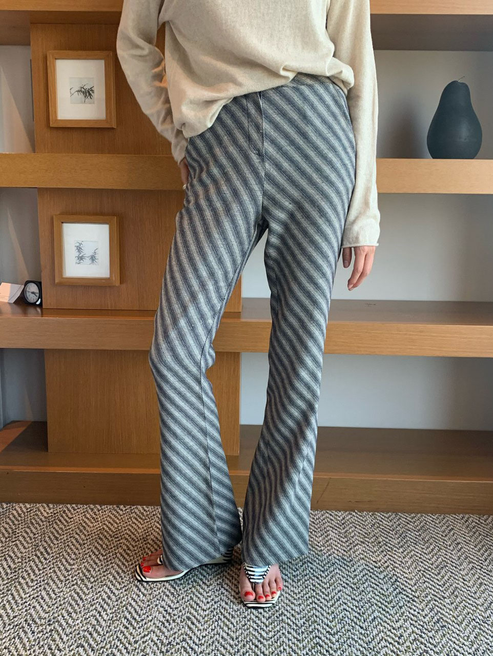 linen stripe pants