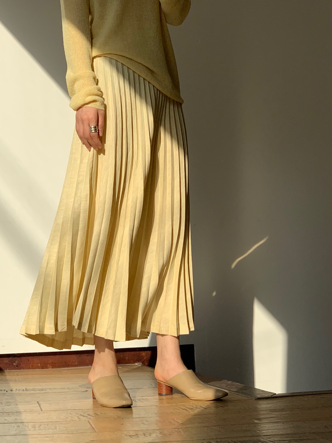 linen pleats skirt